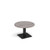 Brescia circular coffee table with flat square black base 800mm - grey oak