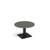 Brescia circular coffee table with flat square black base 800mm - Onyx Grey