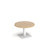 Brescia circular coffee table with flat square white base 800mm - Kendal oak