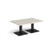Brescia rectangular coffee table with flat square black bases 1200mm x 800mm - Light Grey