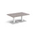 Brescia rectangular coffee table with flat square white bases 1200mm x 800mm - grey oak