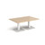 Brescia rectangular coffee table with flat square white bases 1200mm x 800mm - Kendal oak