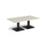 Brescia rectangular coffee table with flat square black bases 1400mm x 800mm - Light Grey