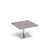 Brescia square coffee table with flat square brushed steel base 800mm - grey oak