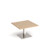 Brescia square coffee table with flat square brushed steel base 800mm - Kendal oak