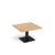 Brescia square coffee table with flat square black base 800mm - beech