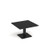 Brescia square coffee table with flat square black base 800mm - Black