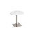 Brescia circular dining table with flat square brushed steel base 800mm - white