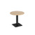 Brescia circular dining table with flat square black base 800mm - Kendal oak