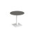 Brescia circular dining table with flat square white base 800mm - Onyx Grey