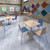 Brescia rectangular dining table with flat square white bases 1200mm x 800mm - beech