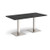 Brescia rectangular dining table with flat square brushed steel bases 1600mm x 800mm - Black