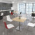 Brescia rectangular dining table with flat square brushed steel bases 1600mm x 800mm - Black
