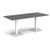 Brescia rectangular dining table with flat square white bases 1800mm x 800mm - Onyx Grey