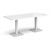 Brescia rectangular dining table with flat square white bases 1800mm x 800mm - white