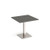 Brescia square dining table with flat square brushed steel base 800mm - Onyx Grey
