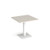 Brescia square dining table with flat square white base 800mm - Light Grey