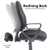 Bilbao fabric operators chair with lumbar support and fixed arms - black