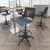 Brescia circular poseur table with flat square white base 800mm - grey oak