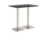Brescia rectangular poseur table with flat square brushed steel bases 1200mm x 800mm - Black