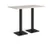 Brescia rectangular poseur table with flat square black bases 1400mm x 800mm - Light Grey