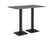 Brescia rectangular poseur table with flat square black bases 1400mm x 800mm - Onyx Grey