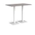 Brescia rectangular poseur table with flat square white bases 1400mm x 800mm - grey oak