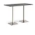 Brescia rectangular poseur table with flat square brushed steel bases 1600mm x 800mm - Onyx Grey