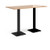 Brescia rectangular poseur table with flat square black bases 1600mm x 800mm - beech