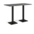 Brescia rectangular poseur table with flat square black bases 1600mm x 800mm - Onyx Grey