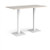 Brescia rectangular poseur table with flat square white bases 1600mm x 800mm - Light Grey