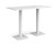 Brescia rectangular poseur table with flat square white bases 1600mm x 800mm - white