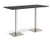 Brescia rectangular poseur table with flat square brushed steel bases 1800mm x 800mm - Black