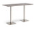 Brescia rectangular poseur table with flat square brushed steel bases 1800mm x 800mm - grey oak