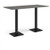 Brescia rectangular poseur table with flat square black bases 1800mm x 800mm - Onyx Grey
