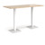 Brescia rectangular poseur table with flat square white bases 1800mm x 800mm - Kendal oak