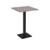 Brescia square poseur table with flat square black base 800mm - grey oak