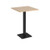 Brescia square poseur table with flat square black base 800mm - Kendal oak
