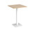 Brescia square poseur table with flat square white base 800mm - Kendal oak