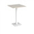 Brescia square poseur table with flat square white base 800mm - Light Grey