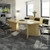 Arrow head leg rectangular boardroom table 1800mm x 1000mm in beech with central cutout and Aero power module