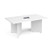 Arrow head leg rectangular boardroom table 1800mm x 1000mm in white with central cutout and Aero power module