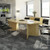 Arrow head leg rectangular boardroom table 1800mm x 1000mm in white with central cutout and Aero power module