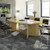 Arrow head leg rectangular boardroom table 2000mm x 1000mm in white with central cutout and Aero power module