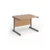 Contract 25 straight desk with graphite cantilever leg 1000mm x 800mm - beech top