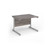 Contract 25 straight desk with silver cantilever leg 1000mm x 800mm - grey oak top