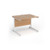 Contract 25 straight desk with white cantilever leg 1000mm x 800mm - beech top