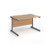 Contract 25 straight desk with graphite cantilever leg 1200mm x 800mm - beech top