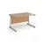 Contract 25 straight desk with silver cantilever leg 1200mm x 800mm - beech top