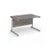 Contract 25 straight desk with silver cantilever leg 1200mm x 800mm - grey oak top